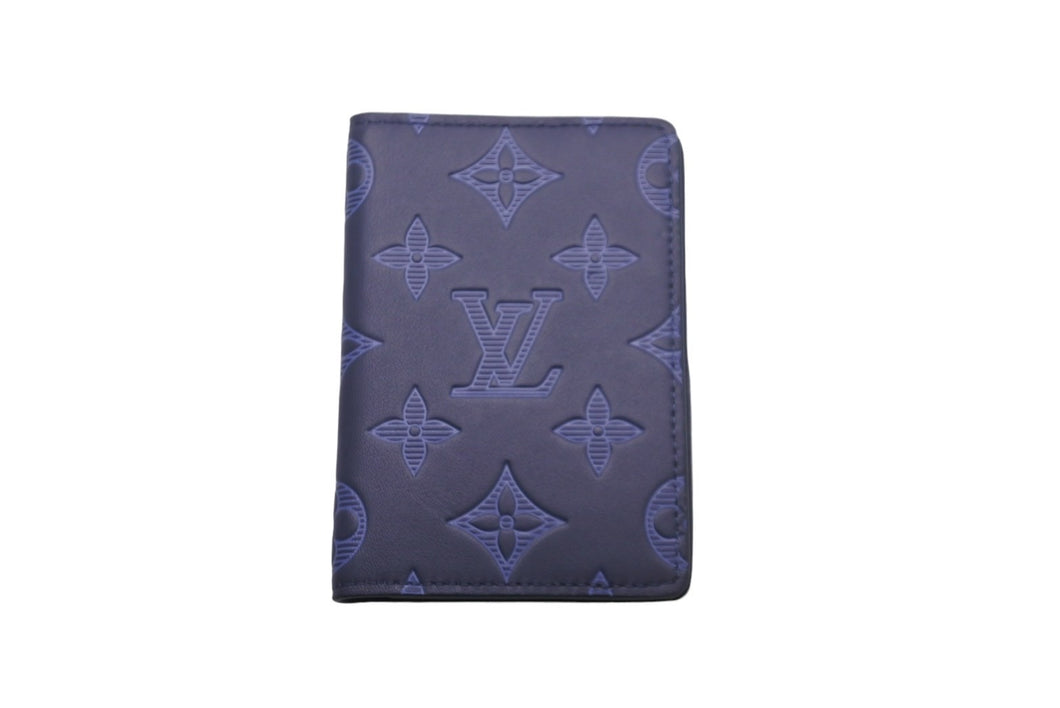 LOUIS VUITTON ルイヴィトン カードケース M80421 オーガナイザードゥ ポッシュ ネイビー モノグラムシャドウ 美品 中古 58942