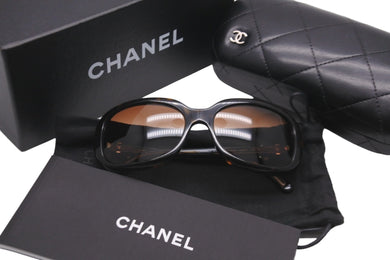 CHANEL シャネル サングラス ココマーク サイドリボン ブラウン 58□17 5170-A c.714/3B 美品 中古 58943