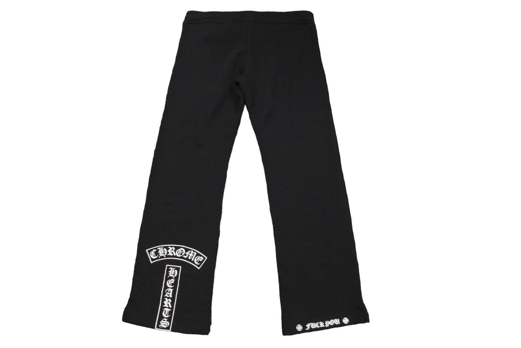 CHROME HEARTS クロムハーツ ロゴ プリント パンツ ブラック ボトムス 黒色 紐 サイズS 良品 中古 58498