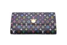 Load image into Gallery viewer, LOUIS VUITTON ルイ ヴィトン ポルトフォイユ サラ モノグラム マルチカラー 長財布 ブラック ピンク M93747 美品 中古 58951