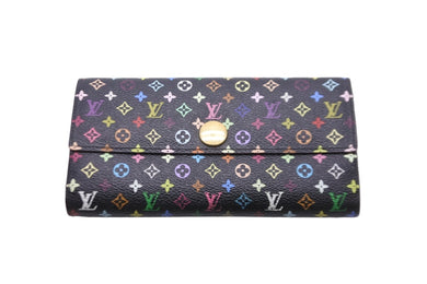 LOUIS VUITTON ルイ ヴィトン ポルトフォイユ サラ モノグラム マルチカラー 長財布 ブラック ピンク M93747 美品 中古 58951
