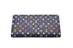 LOUIS VUITTON ルイ ヴィトン ポルトフォイユ サラ モノグラム マルチカラー 長財布 ブラック ピンク M93747 美品 中古 58951