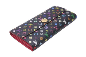 LOUIS VUITTON ルイ ヴィトン ポルトフォイユ サラ モノグラム マルチカラー 長財布 ブラック ピンク M93747 美品 中古 58951