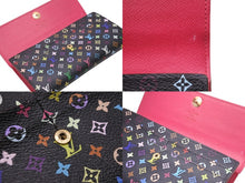 Load image into Gallery viewer, LOUIS VUITTON ルイ ヴィトン ポルトフォイユ サラ モノグラム マルチカラー 長財布 ブラック ピンク M93747 美品 中古 58951