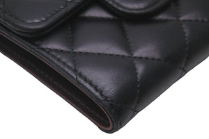 CHANEL シャネル 三つ折り財布 財布 マトラッセ ラムスキン 28番台 ココマーク シルバー金具 美品 中古 58953