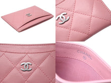 Load image into Gallery viewer, CHANEL シャネル カードケース 17番台 2003年頃 ラムスキン ココマーク ピンク シルバー金具 美品 中古 58956