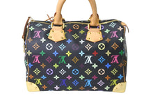Load image into Gallery viewer, LOUIS VUITTON ルイヴィトン ハンドバッグ スピーディ 30 モノグラム ノワール マルチカラー M92642 ゴールド金具 美品 中古 58972