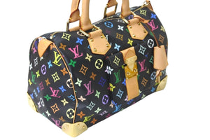 LOUIS VUITTON ルイヴィトン ハンドバッグ スピーディ 30 モノグラム ノワール マルチカラー M92642 ゴールド金具 美品 中古 58972