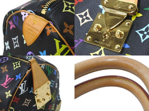 LOUIS VUITTON ルイヴィトン ハンドバッグ スピーディ 30 モノグラム ノワール マルチカラー M92642 ゴールド金具 美品 中古 58972
