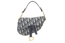 Load image into Gallery viewer, 極美品 Christian Dior クリスチャンディオール ハンドバッグ オブリーク ミニ サドルバッグ ネイビー 05-RU-1118 中古 58978