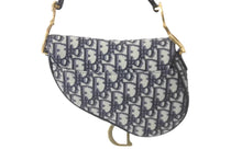 Load image into Gallery viewer, 極美品 Christian Dior クリスチャンディオール ハンドバッグ オブリーク ミニ サドルバッグ ネイビー 05-RU-1118 中古 58978