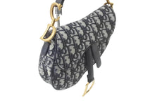Load image into Gallery viewer, 極美品 Christian Dior クリスチャンディオール ハンドバッグ オブリーク ミニ サドルバッグ ネイビー 05-RU-1118 中古 58978