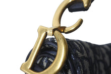 Load image into Gallery viewer, 極美品 Christian Dior クリスチャンディオール ハンドバッグ オブリーク ミニ サドルバッグ ネイビー 05-RU-1118 中古 58978