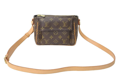 LOUIS VUITTON ルイヴィトン ショルダーバッグ M51165 ヴィバシテPM ブラウン モノグラム ゴールド金具 美品 中古 58979