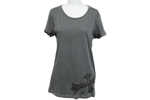CHROME HEARTS クロムハーツ レディース クルーネック 半袖Ｔシャツ グレー コットン サイズ S 美品 中古 58997