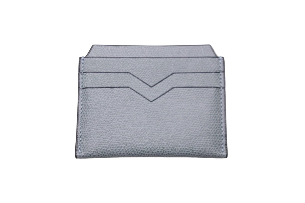 極美品 Valextra ヴァレクストラ カードケース V字カット SGNL0077028L99CC99 ブルー系 カーフ 中古 59000