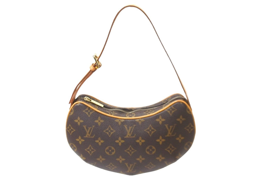 極美品 LOUIS VUITTON ルイヴィトン ショルダーバッグ M51510 ポシェット クロワッサン モノグラム ブラウン ゴールド 中古 59007