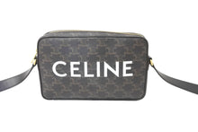 Load image into Gallery viewer, CELINE セリーヌ ショルダーバッグ ミディアム メッセンジャーバッグ トリオンフキャンバス カーフスキン ブラック 美品 中古 59008