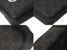 Load image into Gallery viewer, CELINE セリーヌ ショルダーバッグ ミディアム メッセンジャーバッグ トリオンフキャンバス カーフスキン ブラック 美品 中古 59008