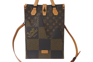 新品同様 LOUIS VUITTON ルイヴィトン × NIGO ニゴー コラボ トートバッグ N40355 モノグラムキャンバス ブラウン 中古 59009