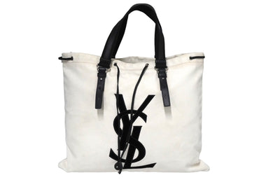 YVES SAINT LAURENT イヴサンローラン トートバッグ カハラトートバッグ 121627 コットンキャンバス シルバー金具 美品 中古 59011 