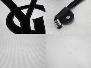 YVES SAINT LAURENT イヴサンローラン トートバッグ カハラトートバッグ 121627 コットンキャンバス シルバー金具 美品 中古 59011 