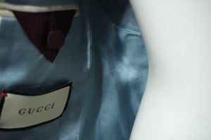 GUCCI グッチ テーラード ジャケット ブレザー 46 TIGER HEAD タイガーヘッド ネイビー レッド ホワイト 521889 美品 中古 59018 
