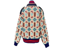 画像をギャラリービューアに読み込む, GUCCI グッチ ジップアップ ナポレオンジャケット ピンク マルチカラー ウールナイロン サイズM 487088 美品 中古 59020 