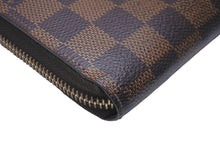 Load image into Gallery viewer, LOUIS VUITTON ルイヴィトン 長財布 ジッピーウォレット ダミエキャンバス N41661 ゴールド金具 美品 中古 59031