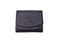 Load image into Gallery viewer, CHANEL シャネル 二つ折り財布 A13496 ココマーク キャビアスキン 6番台 2000年 ブラック ゴールド金具 良品 中古 59034