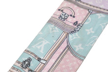 Load image into Gallery viewer, LOUIS VUITTON ルイヴィトン バンドーBBスカーフ レッツゴー M76441 モノグラム シルク ピンク ブルー 良品 中古 59040