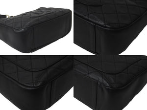CHANEL シャネル ショルダーバッグ 三日月型 ココマーク 7番台 キャビアスキン ブラック ゴールド金具 美品 中古 59041