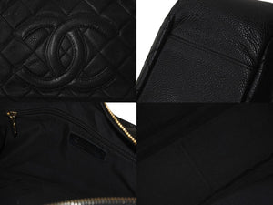 CHANEL シャネル ショルダーバッグ 三日月型 ココマーク 7番台 キャビアスキン ブラック ゴールド金具 美品 中古 59041