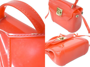 FURLA CANDY ショルダーバッグ ミニバッグ 2WAY キャンディ ラバー レッド ゴールド 美品 中古 59047