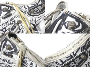 BALENCIAGA バレンシアガ ショルダーバッグ LE CAGOLE XS グラフィティプリント 671309210GB9060 シルバー金具 美品 中古 59052