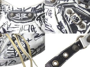 BALENCIAGA バレンシアガ ショルダーバッグ LE CAGOLE XS グラフィティプリント 671309210GB9060 シルバー金具 美品 中古 59052