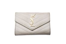 画像をギャラリービューアに読み込む, YVES SAINT LAURENT イヴサンローラン コインケース カードケース グレプードルエンボスレザー ホワイト 中古 59056 