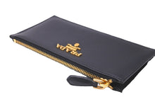 Load image into Gallery viewer, PRADA プラダ コインケース フラグメントケース メタルロゴ サフィアーノ ブラック ゴールド金具 美品 中古 59059