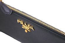 Load image into Gallery viewer, PRADA プラダ コインケース フラグメントケース メタルロゴ サフィアーノ ブラック ゴールド金具 美品 中古 59059