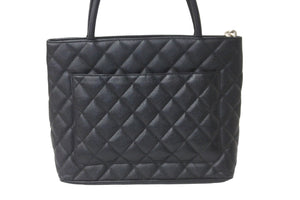 極美品 CHANEL シャネル トートバッグ 復刻トート キャビアスキン A01804 7番台 2002年頃 ココマーク シルバープレート 中古 59067