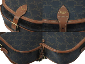 極美品 CELINE セリーヌ ショルダーバッグ ミディアム フォルコ バッグ トリオンフ キャンバス 191502BZJ.04LU 中古 59074