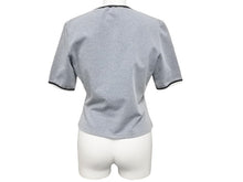 Load image into Gallery viewer, CHANEL シャネル 半袖 Tシャツ ナイロン スパンデックス グレー サイズ38 P10692V06479 H0098 Vネック ココマーク 美品 中古