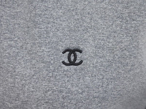 CHANEL シャネル 半袖 Tシャツ ナイロン スパンデックス グレー サイズ38 P10692V06479 H0098 Vネック ココマーク 美品 中古