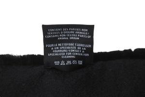 新品未使用 CHANEL シャネル マフラー AA7074 シアリング カシミヤ ムートン ファー ブラック ダークグレー ホワイト 59082