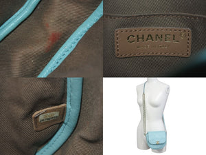 CHANEL シャネル マトラッセ ショルダーバッグ ラムスキン ライトブルー ココマーク 26番台 ゴールド金具 美品 中古 59086