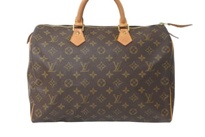 LOUIS VUITTON ルイヴィトン ボストンバッグ M41107 スピーディ35 モノグラムキャンバス ブラウン 美品 中古 59101
