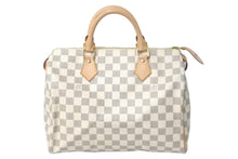 Load image into Gallery viewer, 新品同様 LOUIS VUITTON ルイヴィトン スピーディ30 ダミエ アズール N41533 ホワイト ベージュ 中古 59105