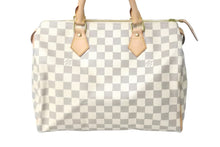 Load image into Gallery viewer, 新品同様 LOUIS VUITTON ルイヴィトン スピーディ30 ダミエ アズール N41533 ホワイト ベージュ 中古 59105