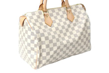 Load image into Gallery viewer, 新品同様 LOUIS VUITTON ルイヴィトン スピーディ30 ダミエ アズール N41533 ホワイト ベージュ 中古 59105