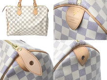 Load image into Gallery viewer, 新品同様 LOUIS VUITTON ルイヴィトン スピーディ30 ダミエ アズール N41533 ホワイト ベージュ 中古 59105